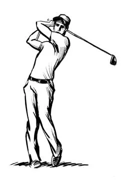 Man playing golf Illustrazione stock