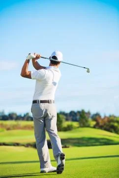 Man playing golf 스톡 사진