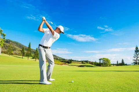 Man playing golf Stock-Fotos