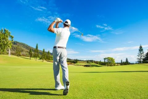 Man playing golf 스톡 사진