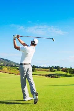 Man playing golf 스톡 사진