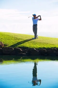 Man playing golf 스톡 사진