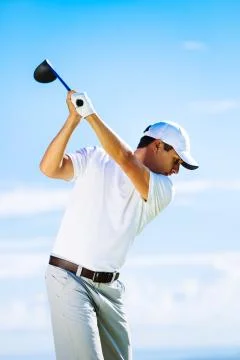 Man playing golf Stock-Fotos