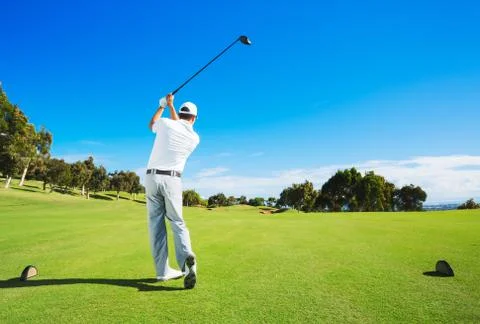 Man playing golf 스톡 사진
