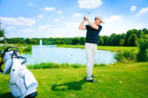 Man Playing Golf 写真素材