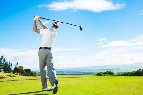 Man Playing Golf 스톡 사진