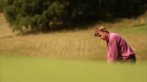 A man playing golf, Sweden. Stock Footage 51825324