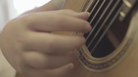 Man Playing The Guitar In A Band Close Up Stock Footage 264286003