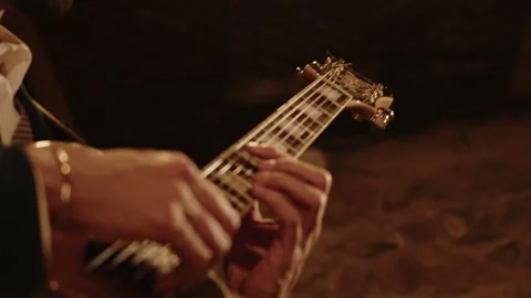 Man playing guitar cinematic Video stock 261334573