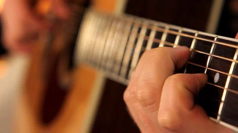 Man playing guitar close up  Stock Footage 2873090