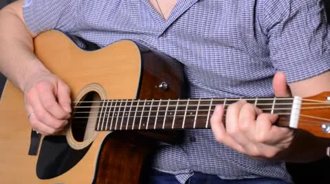 Man playing guitar close up Video stock 22009874