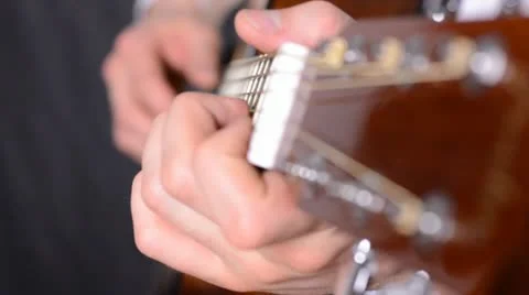 Man playing guitar close up Stock Footage 22009885