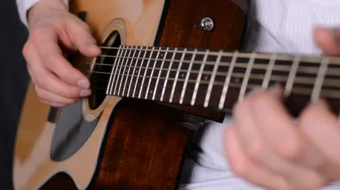 Man playing guitar close up Vídeos de archivo 22009893