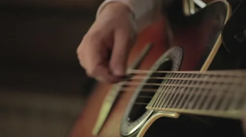 Man playing guitar close up Vídeo Stock 47479652
