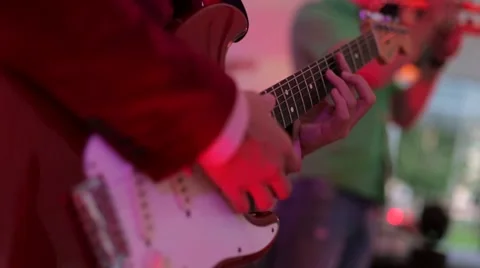 Man playing guitar. Close-up. Stock Footage 47845837