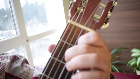 Man playing guitar close up Stock Footage 72767170