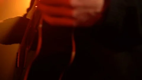 Man playing guitar close-up Vídeo Stock 76407718