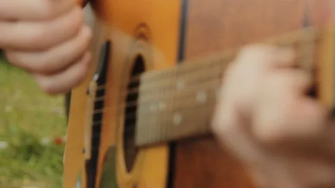 Man playing guitar close up. Stock Footage 110920780