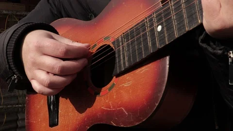 Man playing guitar Stock Footage