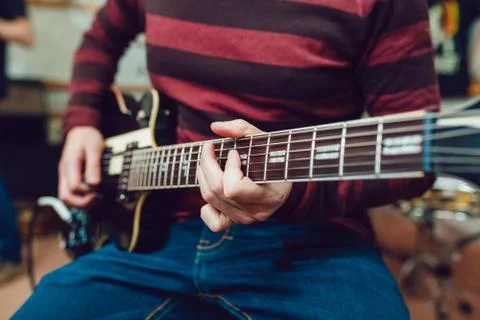 Man playing guitar Stock Photos