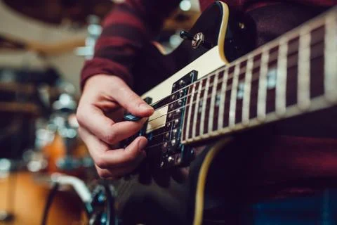 Man playing guitar Stock Photos