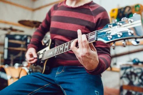 Man playing guitar Foto stock