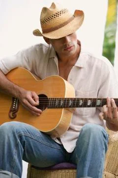 Man playing guitar Stock Photos