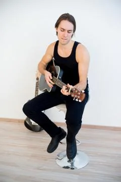 Man playing guitar Stock Photos