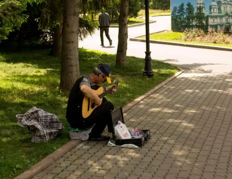 Man playing the guitar Stock Photos
