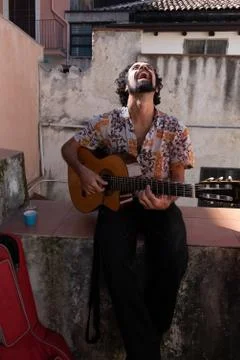 Man Playing Guitar Stock Photos