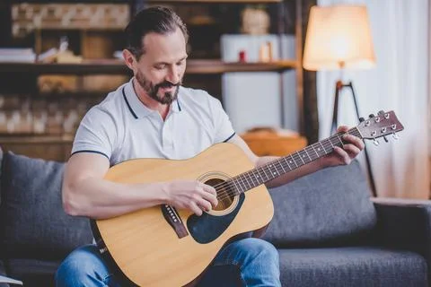 Man playing guitar Stock Photos