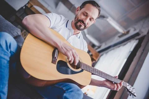 Man playing guitar Stock Photos