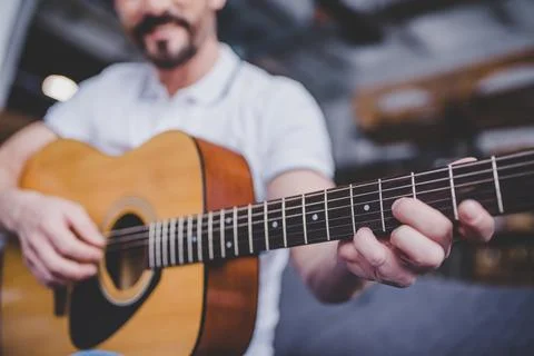 Man playing guitar Stock Photos