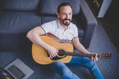 Man playing guitar Stock Photos