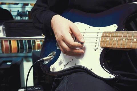 Man playing guitar Foto stock