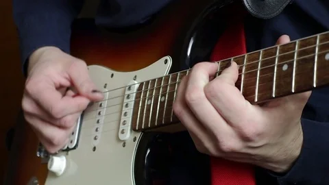 Man playing guitar solo Stock Footage 76839585