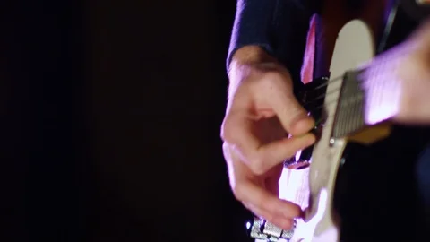 Man Playing Guitar In Studio Stockbeeldmateriaal 112881024