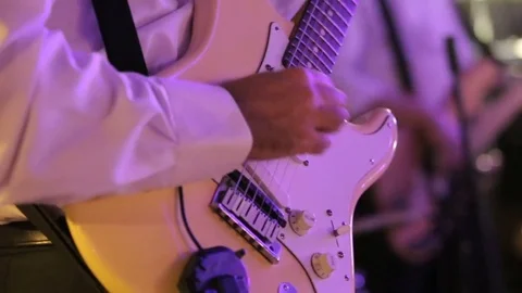Man playing guitar on wedding party Video stock 75190849