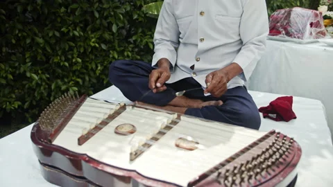 Man playing hammered dulcimer Thailand Stock Footage 196975174