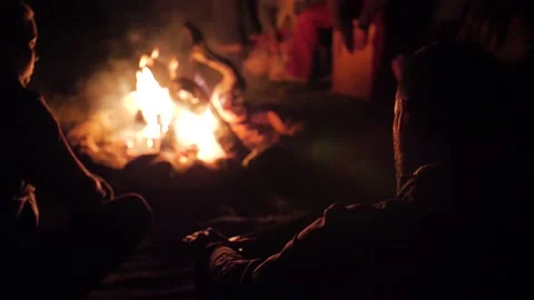 Man playing Harmonium on a Fireplace Video stock 142764911