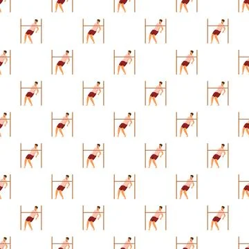Man playing limbo game in seamless pattern Stock Illustration