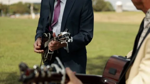 Man Playing Mandolin in Band Stock-Footage 161354720