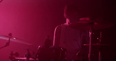 Man playing music on drums Stock Footage 249851928