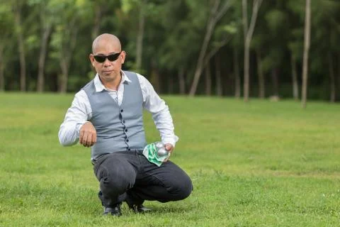 Man playing petanque Stock Photos