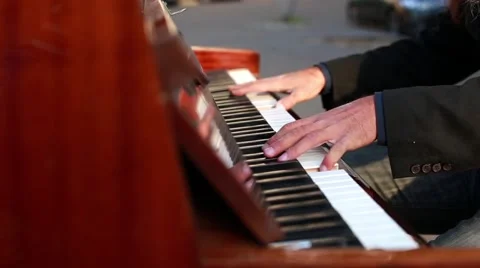 Man Playing the Piano Stock Footage 56149980