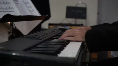 Man Playing a Piano Stock Footage 161913818