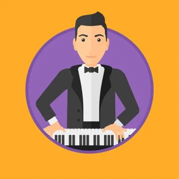 Man playing piano. Stock Illustration