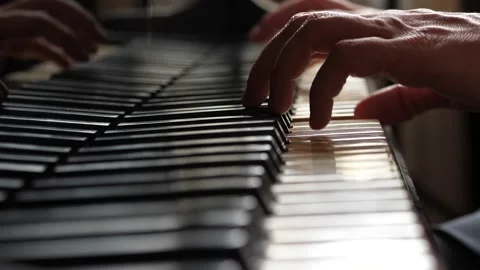 Man Playing a Piano, Macro Stock Footage 142596462