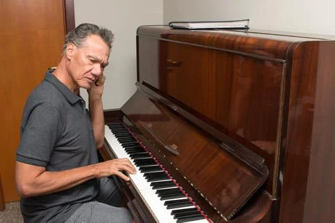 Man Playing Piano Stock Photos