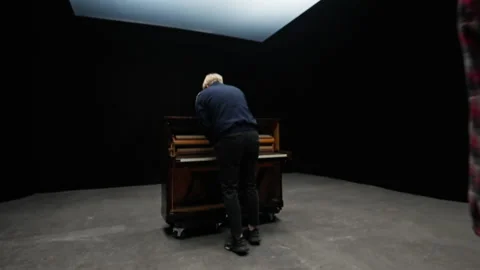 A Man Playing The Piano With A Singer In A Studio 스톡 동영상 236512586